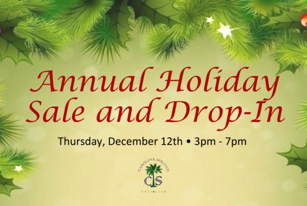 Annual Holiday Sale & Drop In