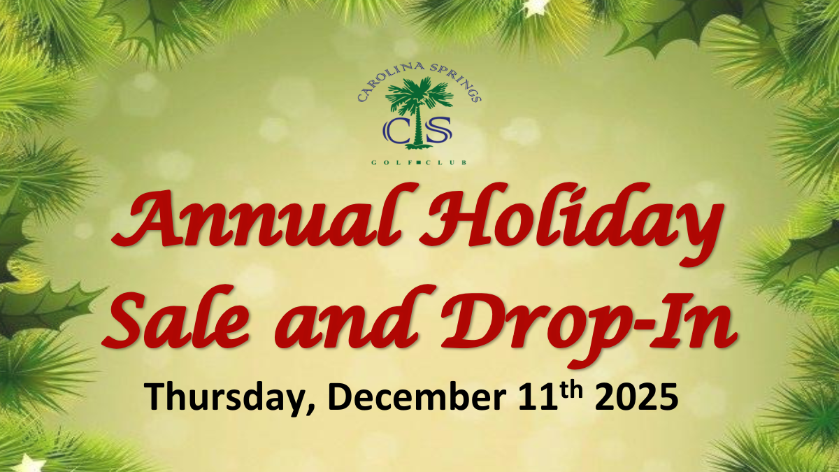Join Us for the Carolina Springs Annual Holiday Sale – Dec. 11!